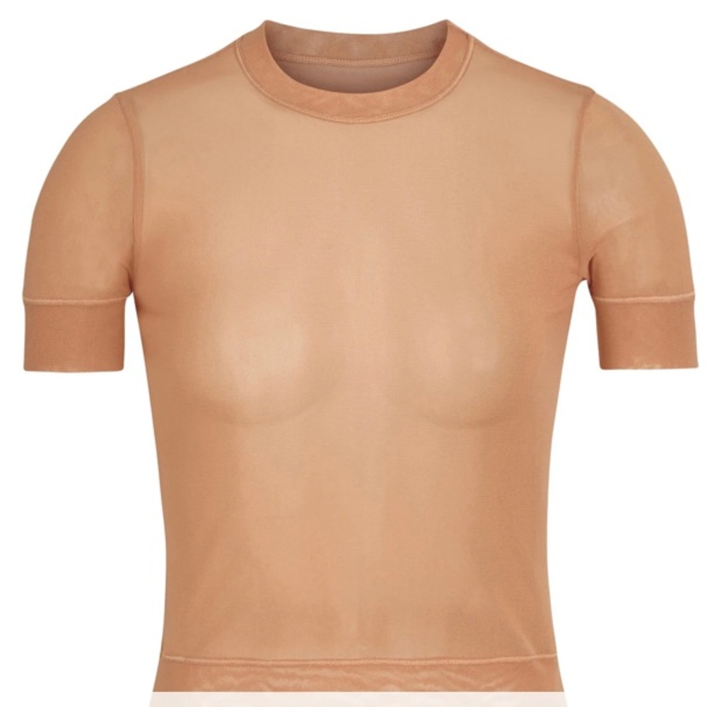 SKIMS MESH TOP IN SIENNA XSMALL